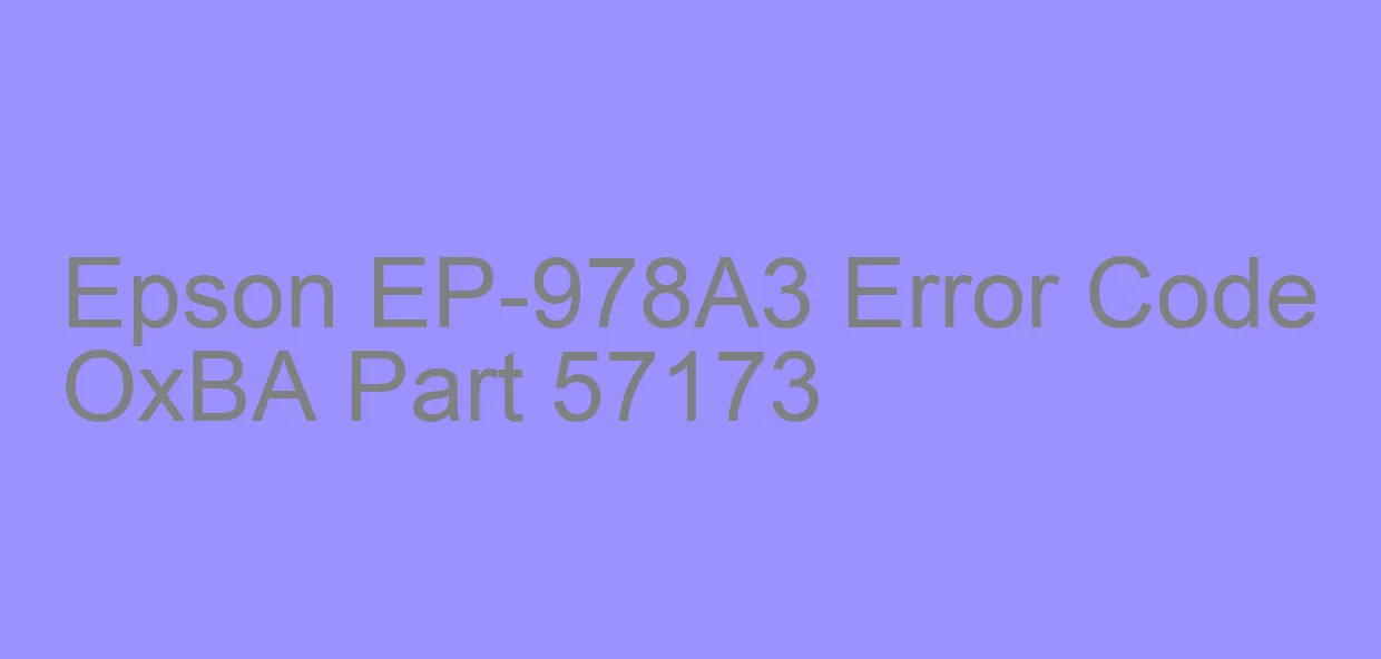 Epson EP-978A3 Fehlercode OxBA