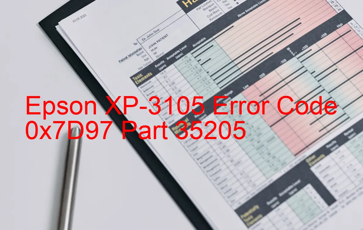 Epson XP-3105 Fehlercode 0x7D97