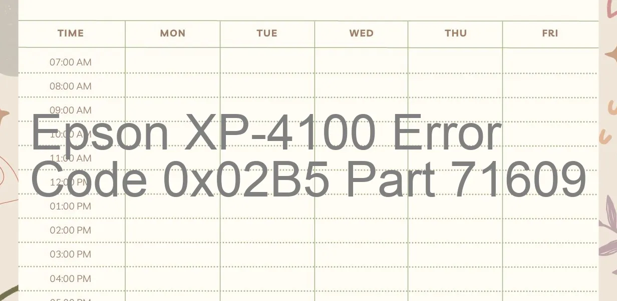 Epson XP-4100 Fehlercode 0x02B5